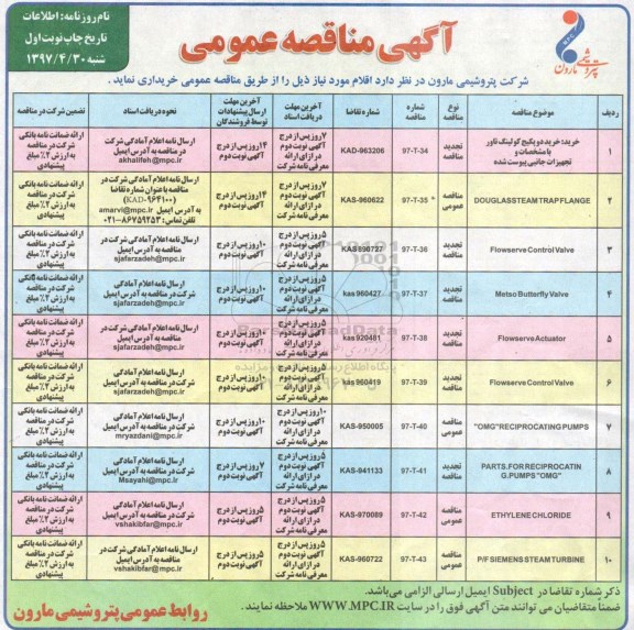 مناقصه عمومی, مناقصه عمومی خرید دو پکیج کولینگ تاور با مشخصات و تجهیزات و...
