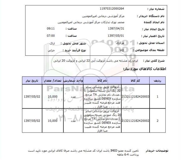 استعلام, استعلام آنژیوکت تزریق پزشکی ...