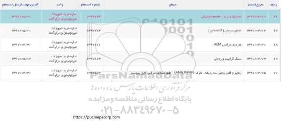 استعلام, استعلام لاستیک زیر پا - مقسم لاستیکی ...