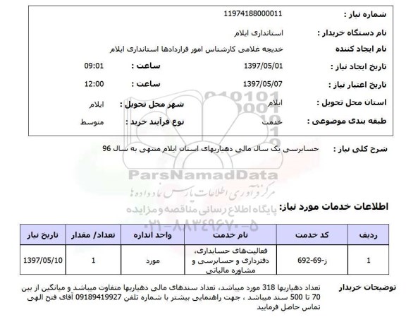 استعلام, استعلام  حسابرسی یک سال مالی  ..