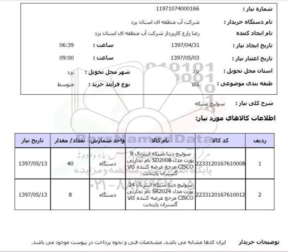 استعلام,استعلام سوئیچ شبکه