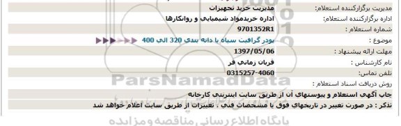 استعلام , استعلام پودر گرافیت سیاه