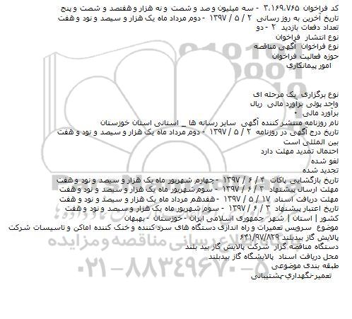 مناقصه، مناقصه سرویس تعمیرات و راه اندازی دستگاه های سردکننده و ...