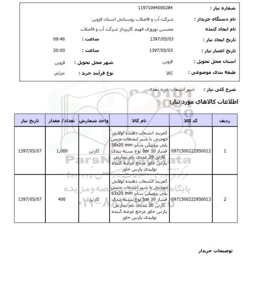استعلام,استعلام شیر انشعاب خرید نقدی