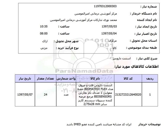 استعلام, استنت دارویی