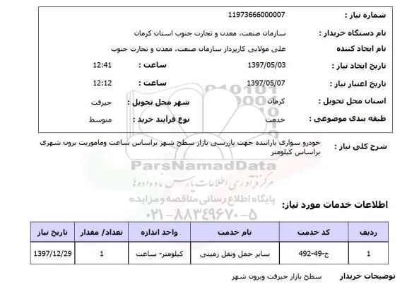 استعلام,استعلام خودرو سواری با راننده 
