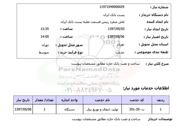 استعلام, ساخت و نصب بانک خازن 