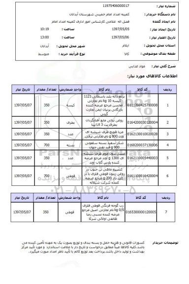 استعلام,استعلام مواد غذایی