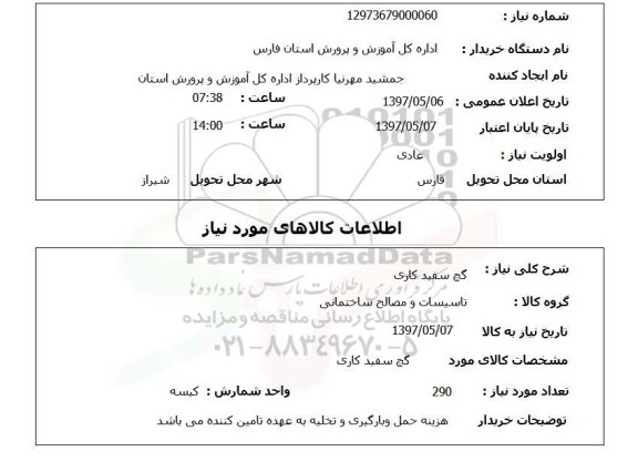 استعلام, گچ سفیدکاری 