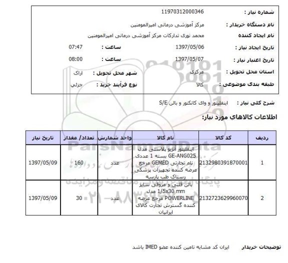 استعلام, اینفلیتور و وای کانکتور و بالن S/E