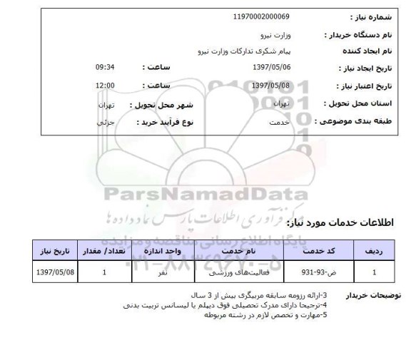 استعلام, فعالیت های ورزشی