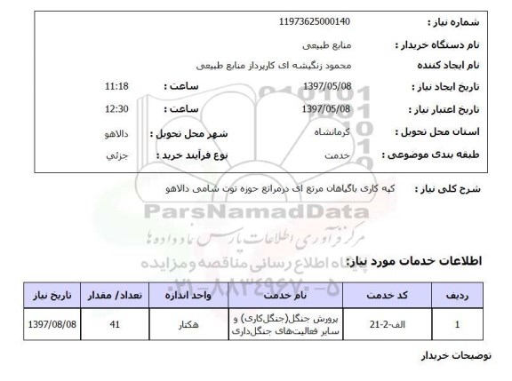 استعلام , استعلام کپه کاری با گیاهان مرتع‌ای در مرتع