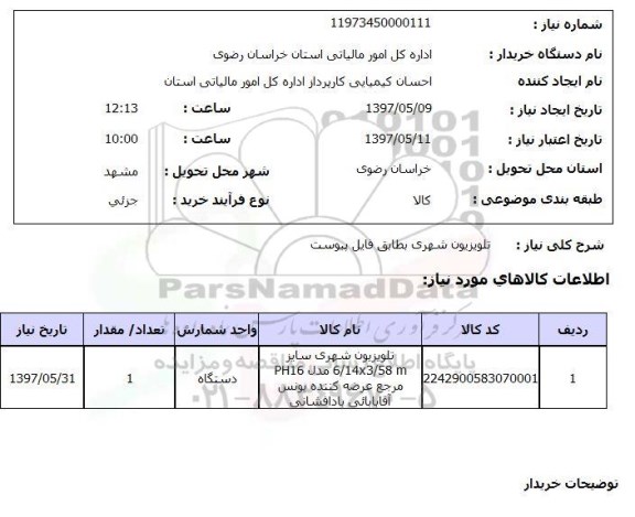 استعلام,تلویزیون شهری