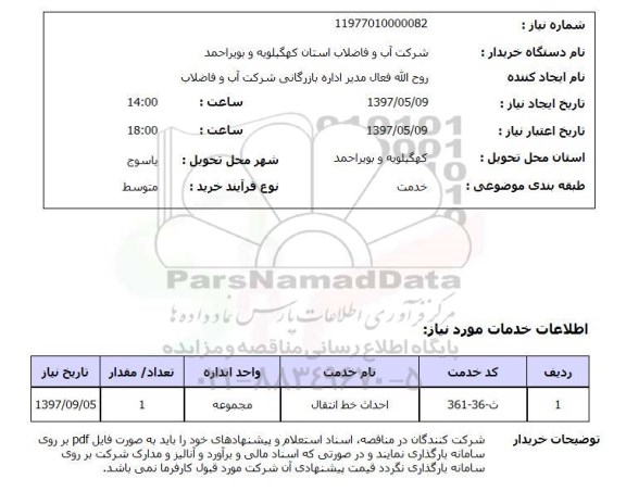 استعلام, احداث خط انتقال