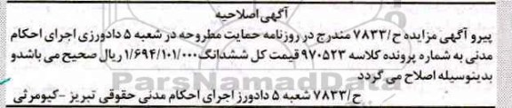 اصلاحیه مزایده,مزایده ملک