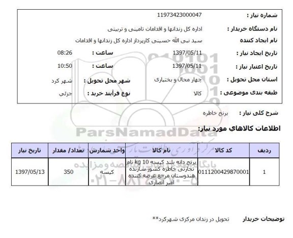 استعلام,برنج