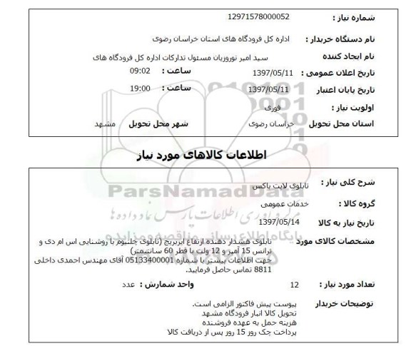 استعلام, تابلوی لایت باکس