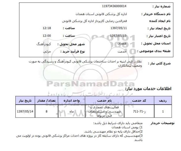 استعلام ,استعلام نظارت فنی ابنیه بر احداث ساختمان ...