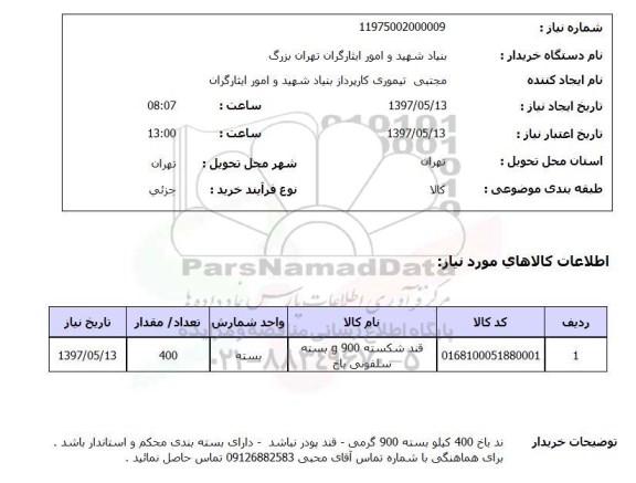 استعلام, قند 