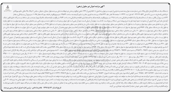 مزایده,مزایده ششدانگ آپارتمان مساحت 145.64متر 