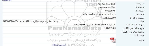 مناقصه , مناقصه خرید انواع تیر بتونی چهارگوش و گرد 