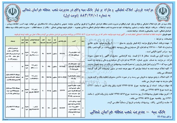 مزایده,مزایده فروش املاک تملیکی و مازاد بر نیاز