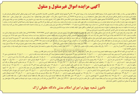 مزایده,مزایده 19 و یک پنجم شعیر از 96 شعیر منزل مسکونی