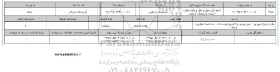 مزایده,مزایده واحد تجاری مساحت اعیان 6 مترمربع