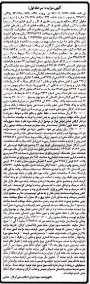 مزایده,مزایده ششدانگ اعیان آپارتمان مساحت 86.2متر