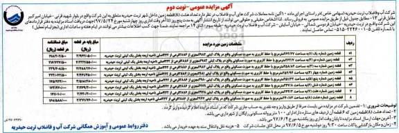 مزایده,مزایده فروش تعداد 8 قطعه زمین نوبت دوم