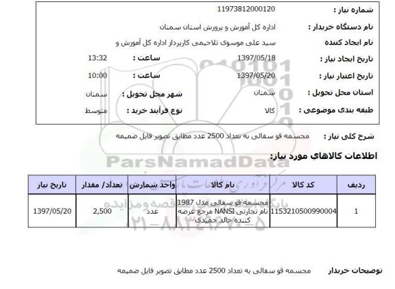 استعلام,استعلام مجمسمه قو سفالی