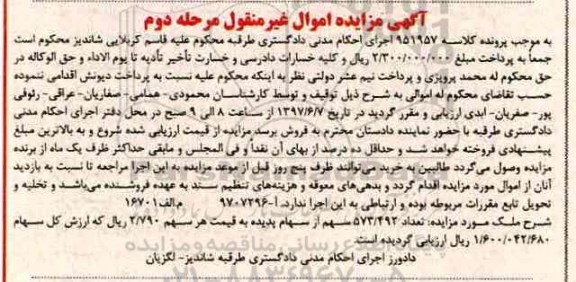 مزایده, مزایده تعداد 573/492 سهم از سهام (مرحله دوم)