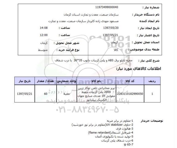 استعلام, استعلام جعبه تابلو برق ...