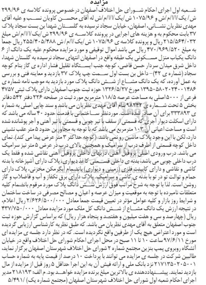 مزایده,مزایده یک دانگ از 6 دانگ یکباب منزل مسکونی 