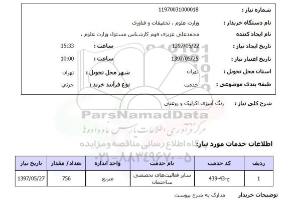 استعلام , استعلام رنگ آمیزی اکرلیک و روغنی 