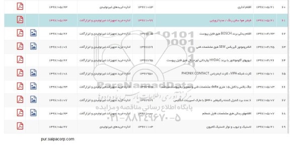 استعلام , استعلام فیلتر هوا سالن رنگ