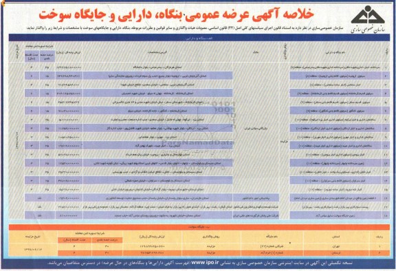 مزایده عرضه عمومی بنگاه ، دارایی و جایگاه سوخت