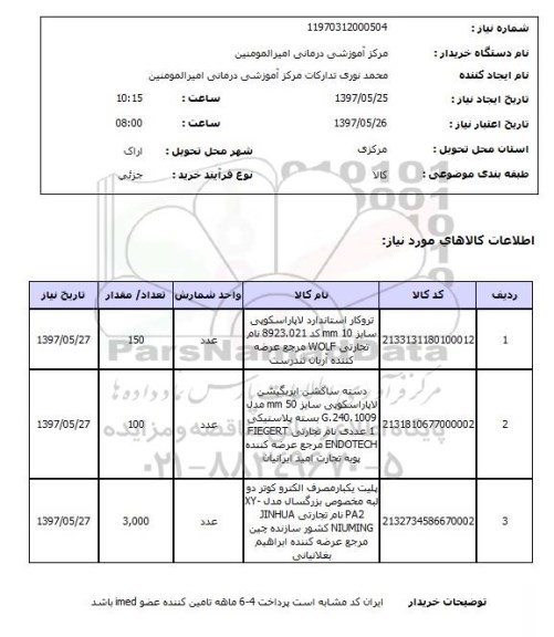 استعلام,تروکار استاندارد لاپاراسکوپی
