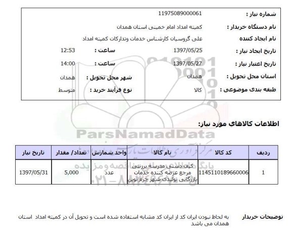 استعلام, کیف دستی مدرسه برزنتی 