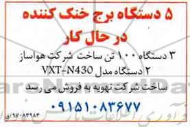 مزایده 5 دستگاه برج خنک کننده در حال کار 