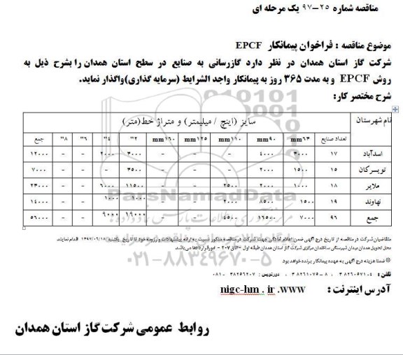 فراخوان، فراخوان پیمانکار EPCF