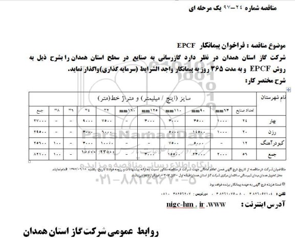 فراخوان، فراخوان پیمانکار EPCF