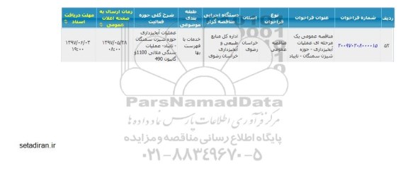 مناقصه عملیات آبخیزداری
