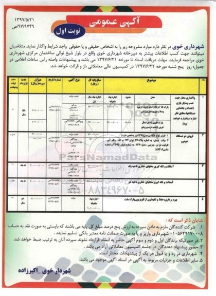 مناقصه عمومی, مناقصه آسفالت و لکه گیری و بهره برداری حفظ و نگهداری ...