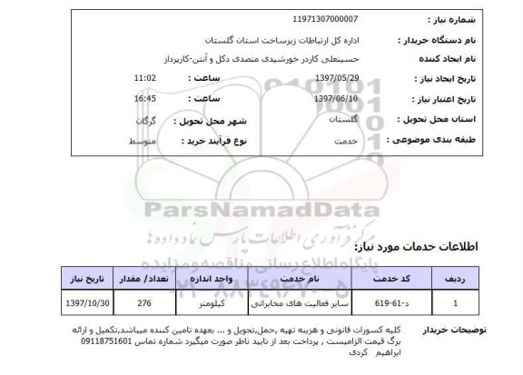 استعلام,فعالیت های مخابراتی