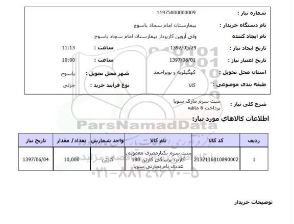 استعلام, ست سرم مارک سوپا