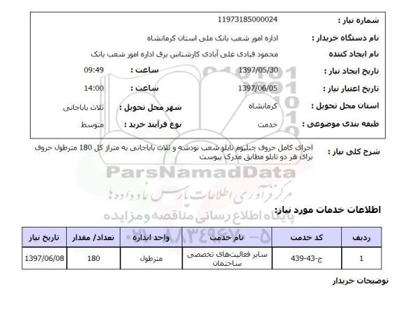استعلام,اجرای کامل حروف چنلیوم