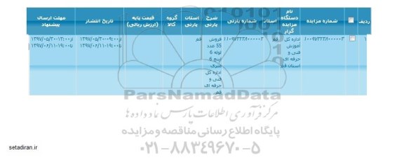 مزایده,مزایده فروش 55 عدد لوله 6 اینچ