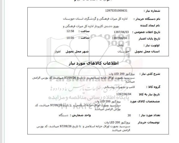 استعلام, پروژکتور LED 200 وات 