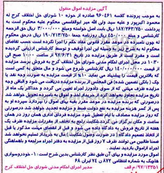 مزایده خودرو سواری هاچبک